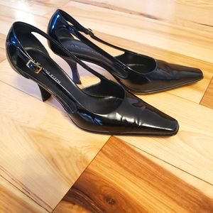 Anne Klein black patent heels - faux leather - size 7
